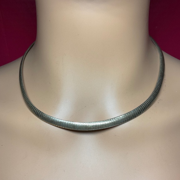 Italian KA 1772 Sterling Silver Omega Necklace. 18 inches long - Picture 1 of 8